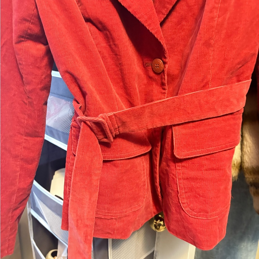 Elegant Red Corduroy Blazer - Picture 12 of 12
